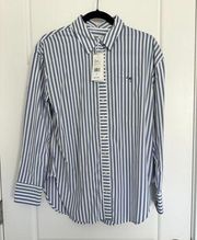 NWT Vineyard Vines Striped Performance Button-Down, Ocean Reef Stripe, size 6