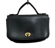 Coach  Casino Bag 9924 USA Black Leather Crossbody Turn Lock Brass Vintage Purse