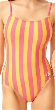 Solid & Striped Nina One Piece Swim Bathing Suit: Fuchsia/Marigold