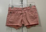 Adriano Goldschmied Pink The Mary Jane Low Rise Cutoff Shorts Size 25 US