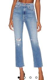 NWT MOTHER DENIM High Waisted Rider Ankle Fray in Party Like A Pirate 32