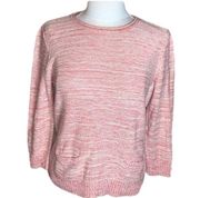 Chaps crew neck sweater with front pockets, soft pink