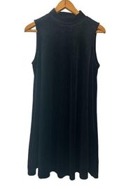 Agnes & Dora Black Velour Sleeveless Swing Dress Size Large