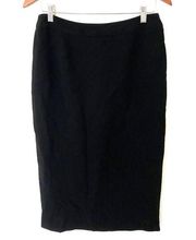 Doncaster Vintage Black Wool High Waist Split Pencil Skirt Sz 8