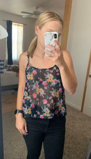 Black Sheer Tank Top Blouse