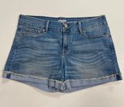 Levi’s DENIZEN, , Modern Women’s shorts, blue denim, Size 12/ W31,cuffed, raw hem