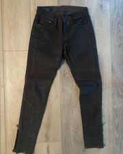 Polo Ralph Lauren waxed, skinny jeans in brown 27