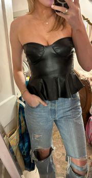 Black Leather Going Out Top