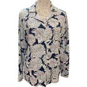 Lilly Pulitzer women’s Classic pajama top Navy/White Floral Print Size Large