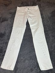 Hawkins Eyelet White Skinny Jeans ( 29 )