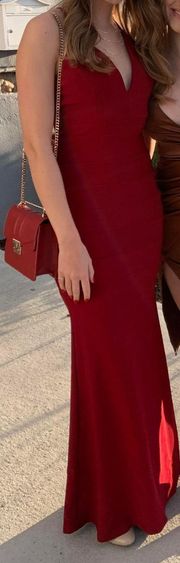 Long Red tight Formal Dress 