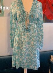 Bag Lady MudPie Blue Starfish Tunic Swim Cover Keyhole Cut Out Size M Medium