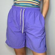 NAUTICA Purple Blue High Waisted Wind Breaker Mesh Bermuda Shorts Athletic