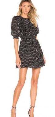 L'academie x Revolve The Selena Mini Dress Polka Dot Open Back Black A Line XL