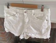 Abound White CutOff Denim Shorts Distressed size 32 High Waist