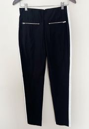 Rag & Bone Annie Stripe Ankle Length Pants in Black NEW Size 6 325$ High Rise