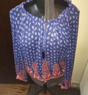 Victoria’s Secret S semi sheer boho peasant blouse