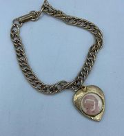 Vintage heart picture frame charm bracelet