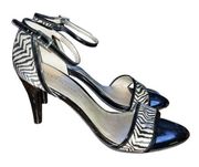 Dana Buchanan zebra print open toed heels sandals women’s size 9B