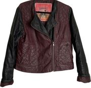 LG B Bernardo Collection Burgundy moto Jacket