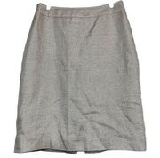 Armani Collezioni Straight Pencil Skirt Back Zip Slit Flat Front Beige 10