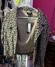 Leopard Print Denim Jacket