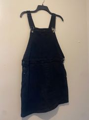 Black Denim Overall Dress