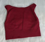 Zella Red Ribbed Seamless Crop Sports Bra