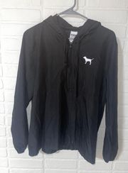 Black Quater-zip Windbreaker Jacket