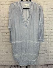 Anthropologie Porridge Tunic Top Dress Light Blue Long Sleeve