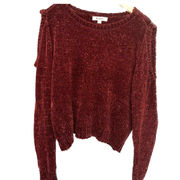 bb dakota burgundy open sleeve sweater - size large