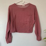 Dusty pink long sleeve crop top