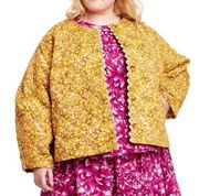 Target NWOT Kika Vargas x  Women's Gold Mum Floral
Quilted Jacket 1X