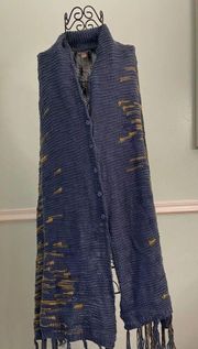 Lularoe Mimi Crochet Sweater Shawl Poncho Scarf Wrap Knit Blue One Size