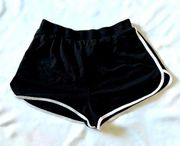 NWOT Juniors Large black athletic shorts black and white fall summer school gym