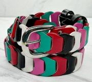 Vans Colorful Pieced Woven Faux Leather Belt OS One Size