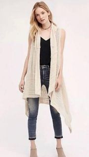 Anthropologie Lua Pointelle Knit Sweater Duster Vest Angel Of The North Sz XS/S