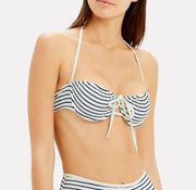 Solid & Striped Lolita Navy & White Stripe Triangle String Bikini Top M