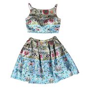 Sherri Hill Two Piece Skirt Set Printed Multicolor Sz 8