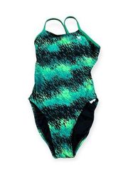 TYR Durafast Elite Women's Cutoutfit Fit 300+ Hours One Piece Swimsuit 28 Green