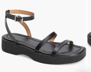 NWT Madewell The Double-Strap Platform Sandal Black Size 8M