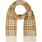 NWT Timberland Plaid Scarf ONE SIZE 100% Acrylic Wheat Cream Knit Winter Fall