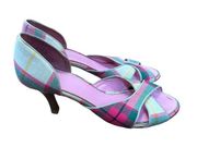 LILLY PULITZER PLAID WOODEN HEELS