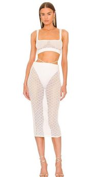 MICHAEL COSTELLO | Vera Cropped Knit Top in Ivory | Size: Medium