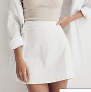 Madewell Denim High-Waist Straight Mini Skirt in Tile White