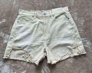 American Eagle NWT  Women’s Tan Distressed Highest Rise Mom Shorts