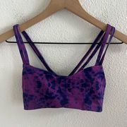 Jolyn Fendrick's Swim Purple Tie Dye Sporty Swim Top Bikini Top Small