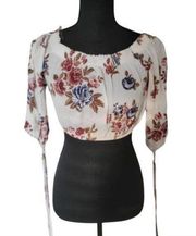 Illa Illa White Floral Crop Top