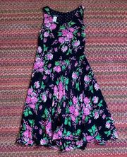 90s VINTAGE JONES NEW YORK FLORAL MIDI DRESS SPRING EASTER CHURCH MODEST WORK