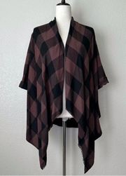 Knox Rose Buffalo Plaid Open Front Kimono